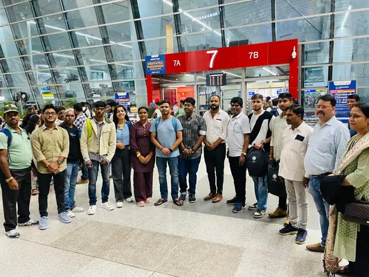 Students departing from India for MBBS in Georgia