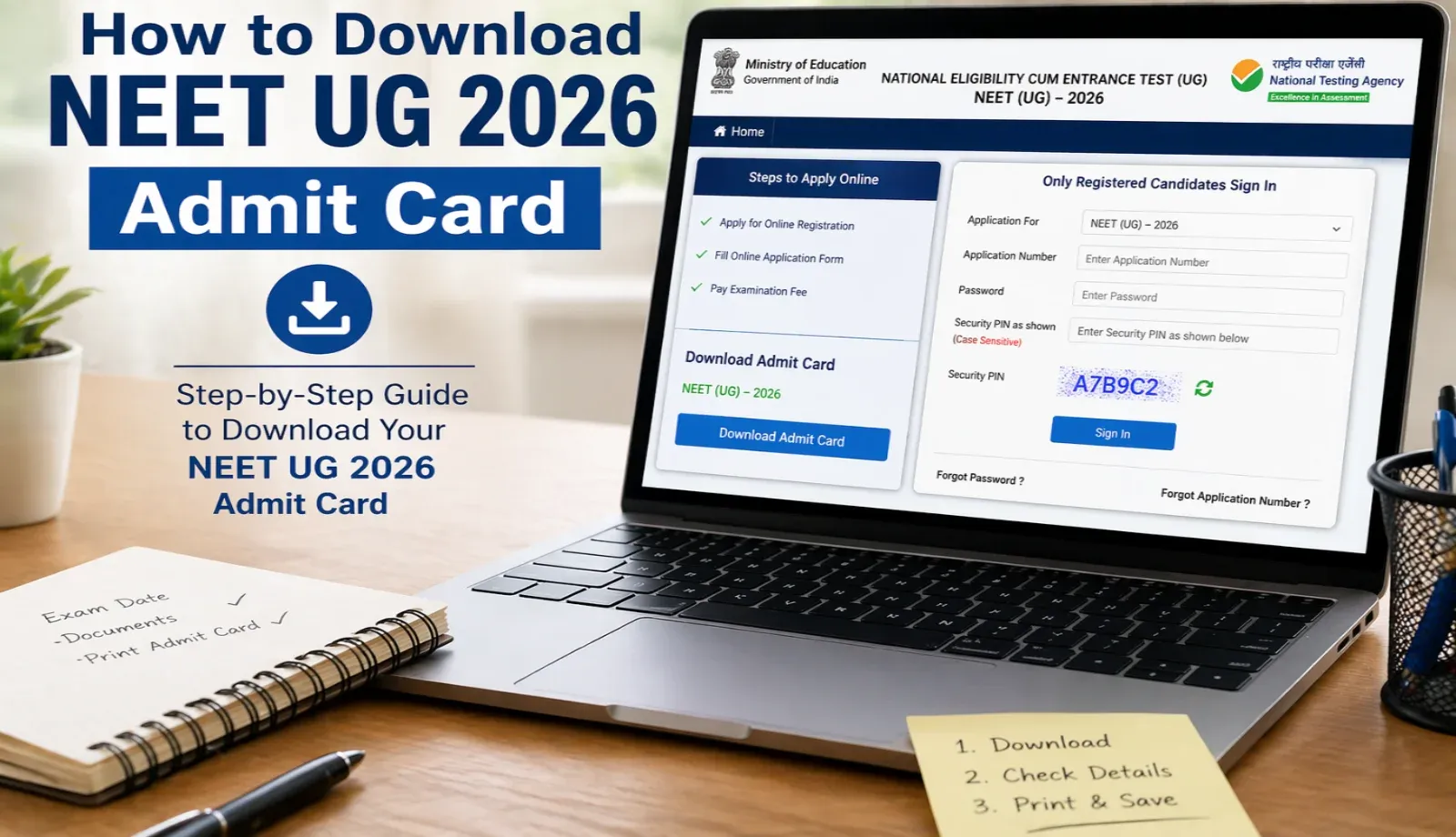 NEET UG 2026 Admit Card Download Guide – Step-by-Step Process