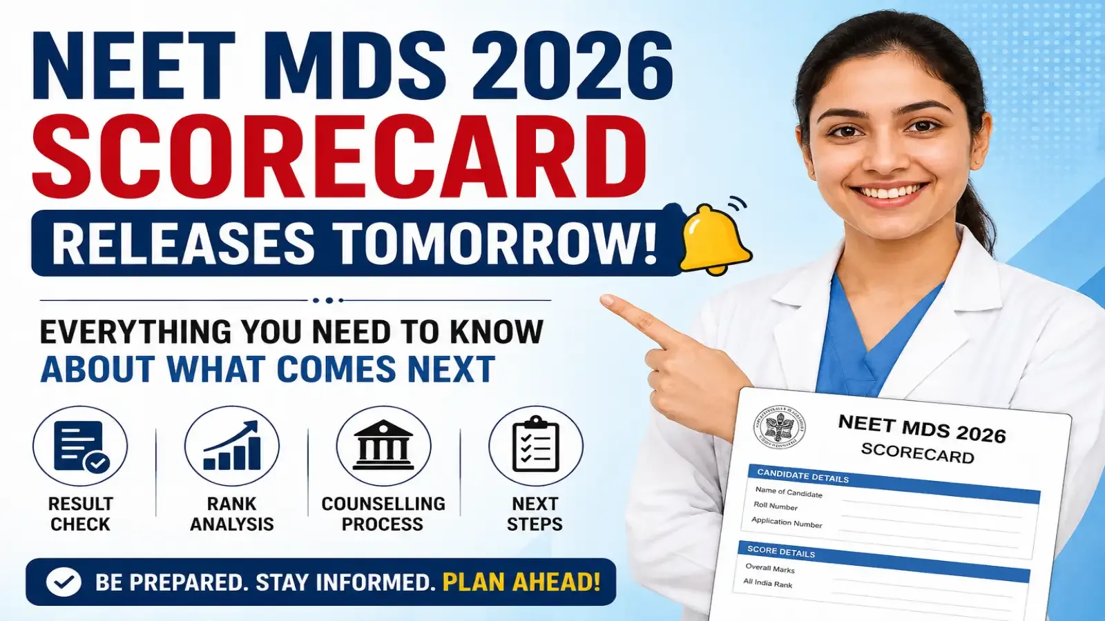 NEET MDS 2026 Scorecard Releases Tomorrow — Everything You Need to Know About What Comes Next