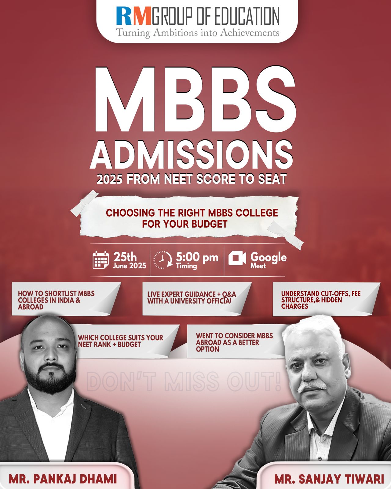 MBBS ADMISSIONS 2025 FROM NEET SCORE TO SEAT - RM Group Of Education