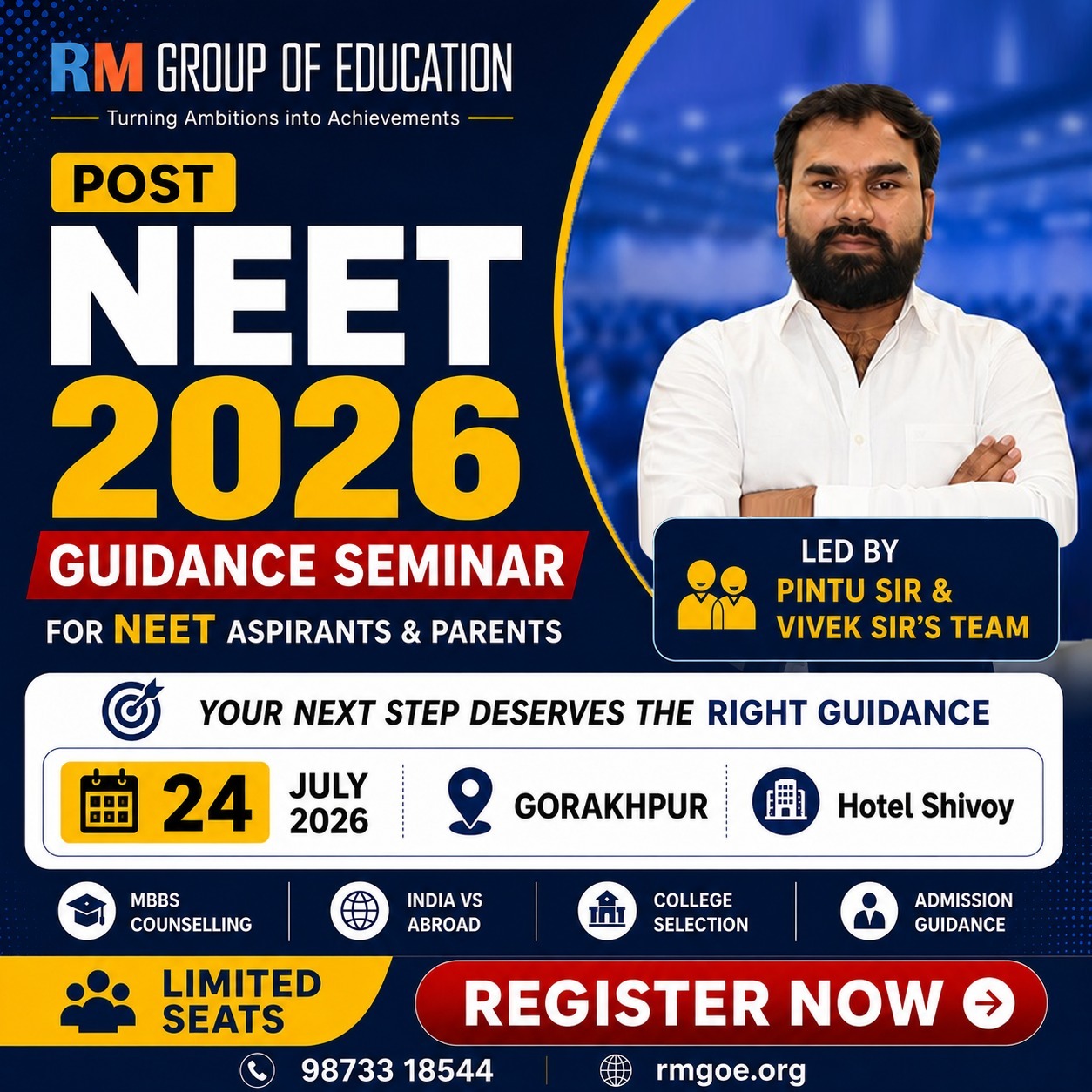 Post NEET Guidance Seminar in Gorakhpur - RM Group Of Education