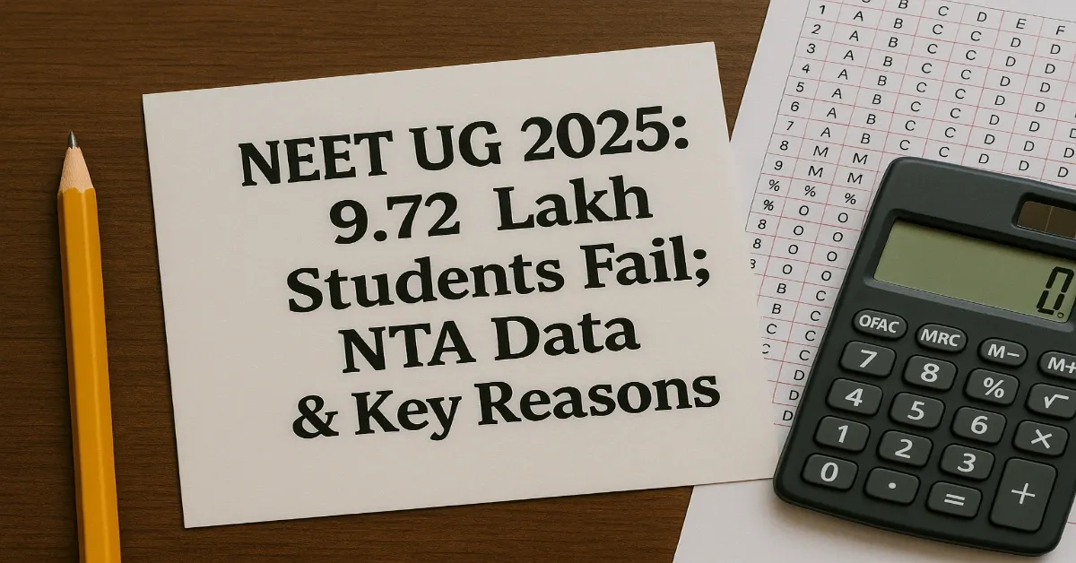 The National Testing Agency (NTA) has published the official NEET UG 2025 data, indicating that 9,72,787 students did not qualify for the exam this year.