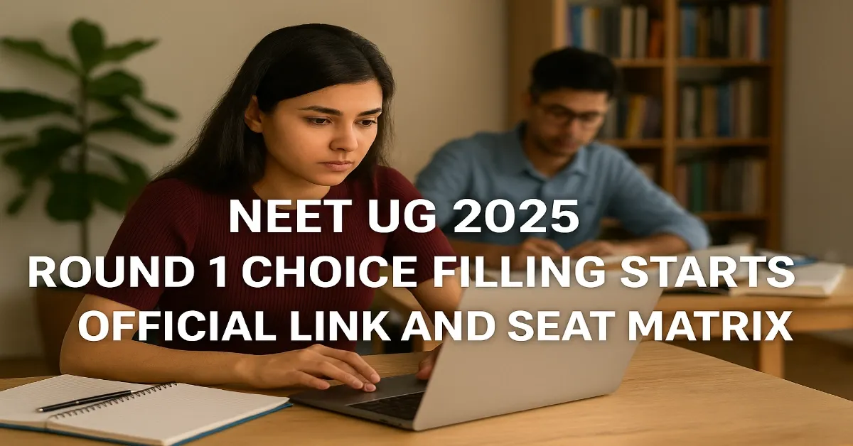 MCC Opens NEET UG 2025 Round 1 Choice Filling Window Today