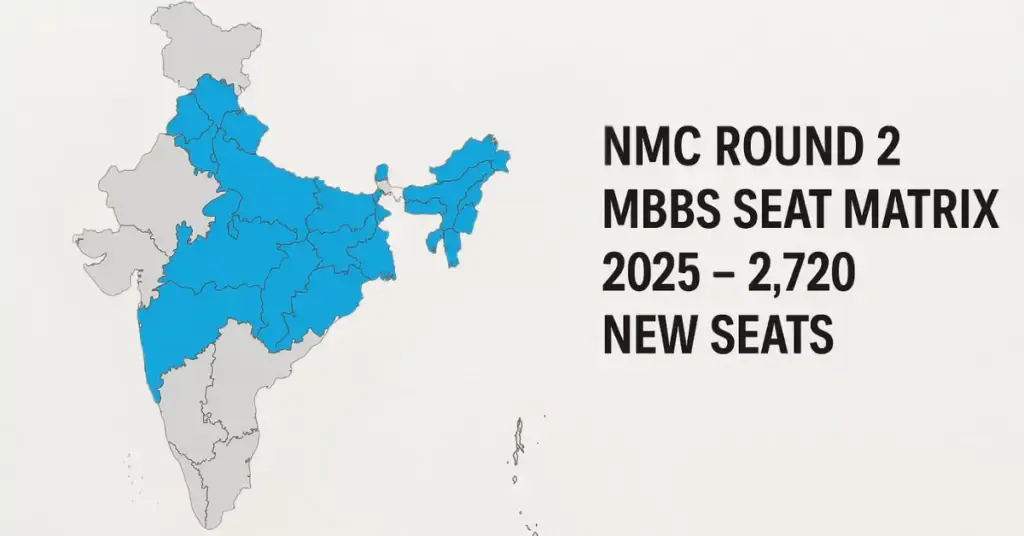 NMC Round 2 MBBS Seat Matrix 2025: 18 new medical colleges + 23 Govt Seat Hikes + 9 Deemed University Increases