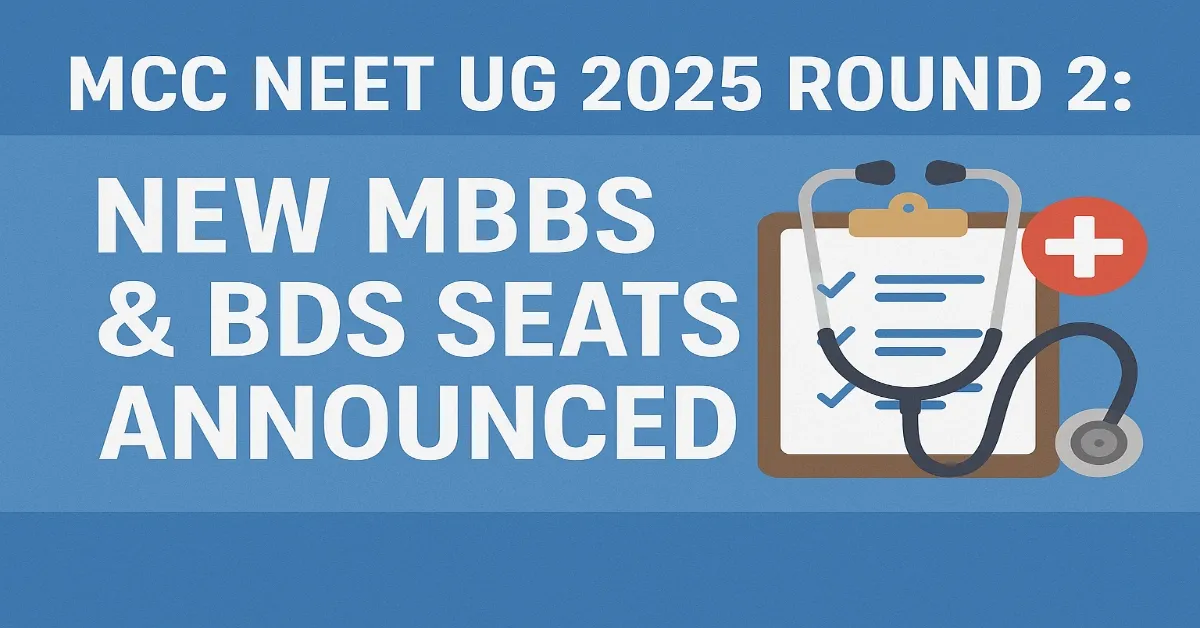 MCC introduced new MBBS & BDS seats in NEET UG 2025 Round 2