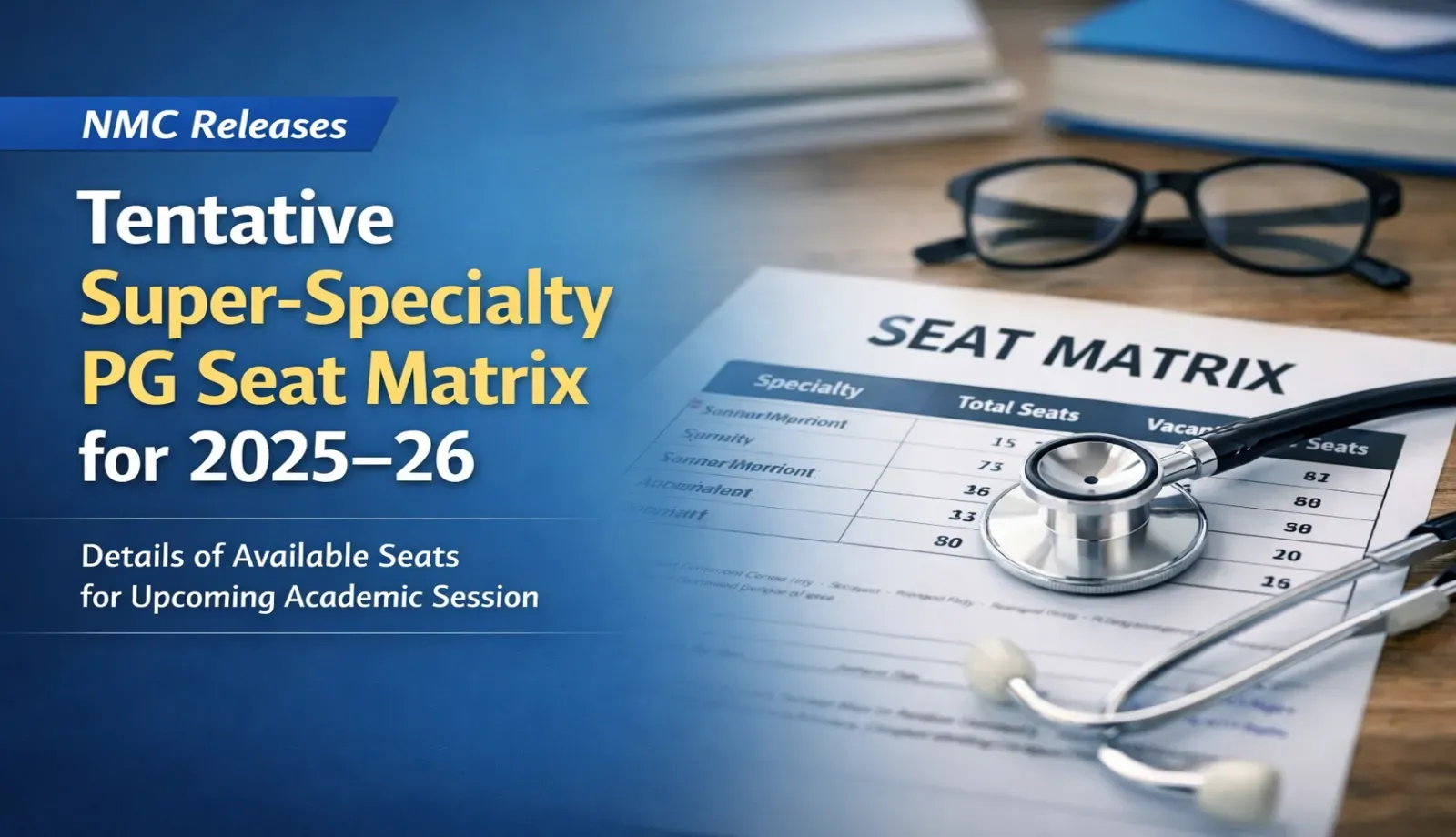 NMC Releases Tentative Super-Specialty PG Seat Matrix for 2025–26