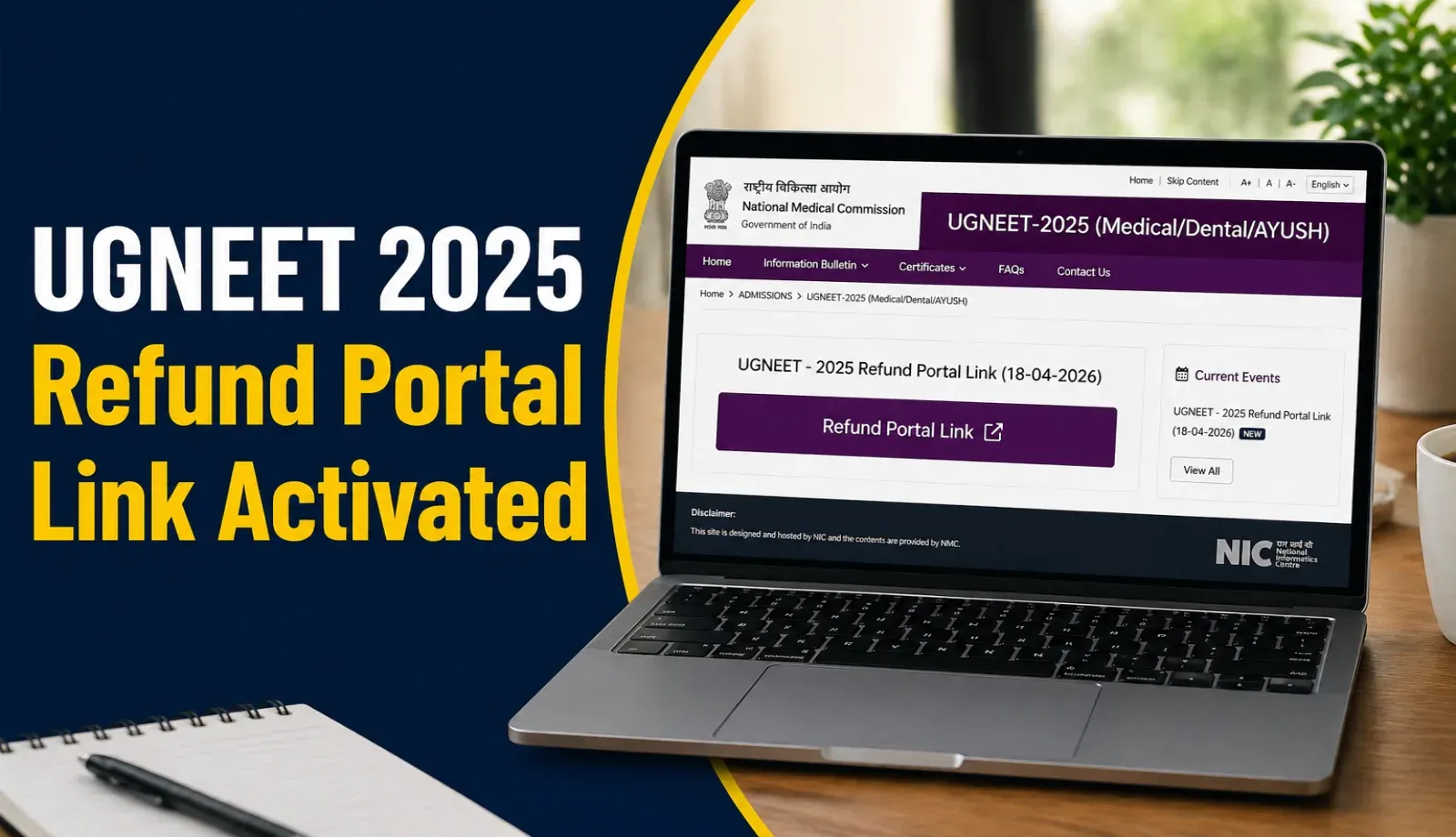UGNEET 2025 Refund Portal Link Activated