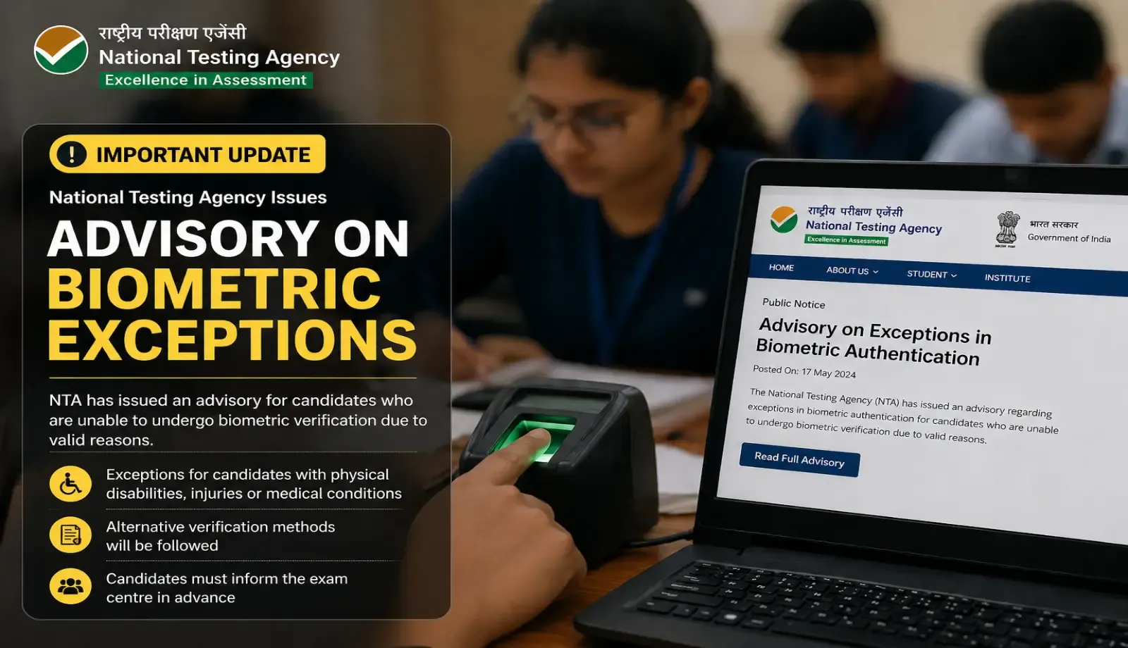 NTA Issues Advisory on Biometric Exceptions