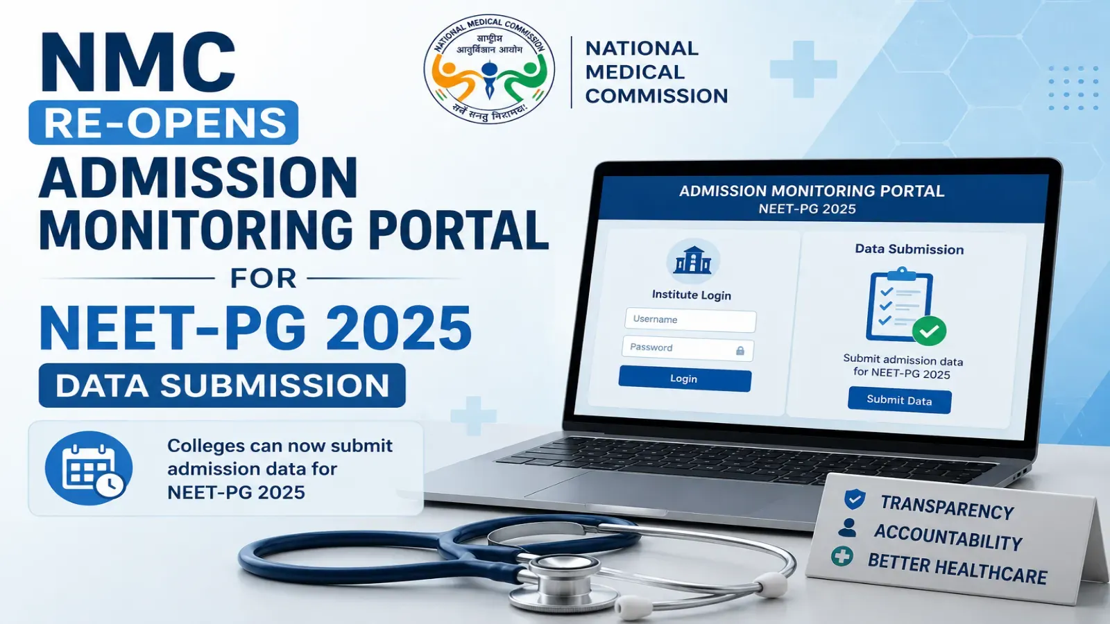 NMC Re-opens NEET-PG 2025 Admission Monitoring Portal Till 08 June