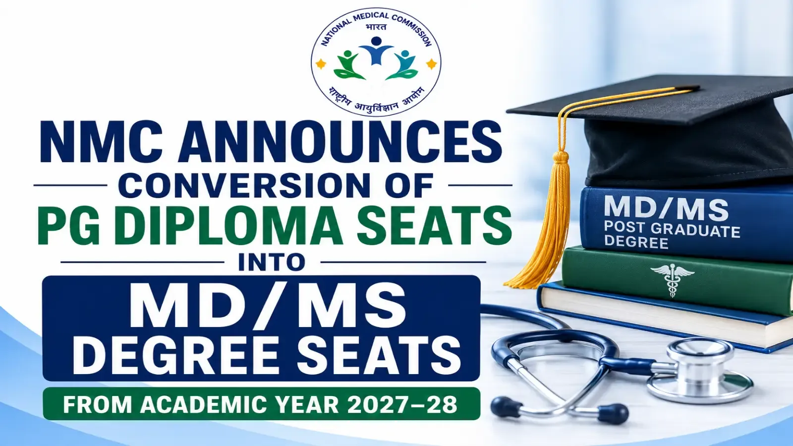 NMC Announces Conversion of PG Diploma Seats into MD/MS Degree Seats from Academic Year 2027–28