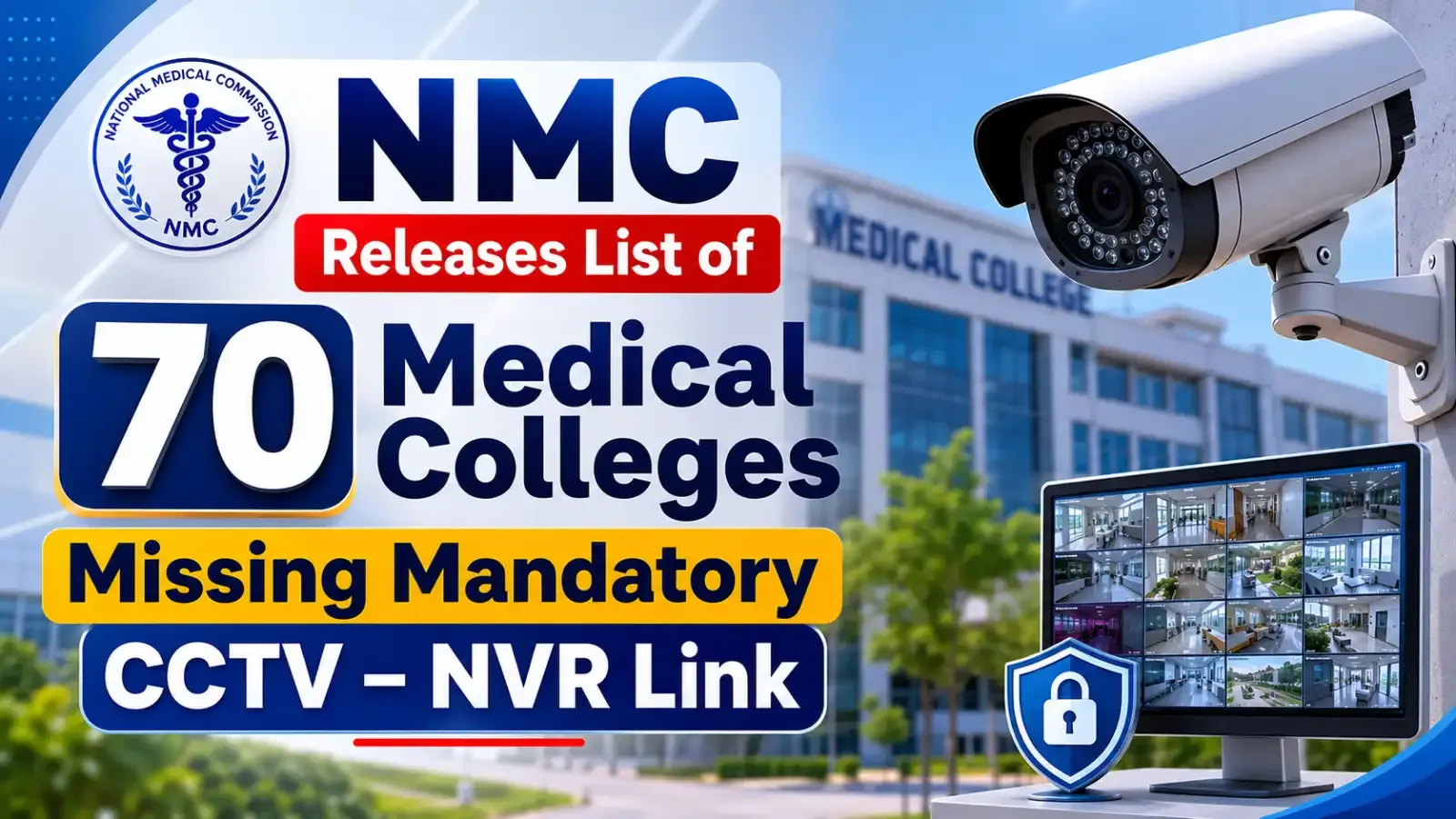 70 Medical Colleges Under NMC Scanner for CCTV NVR Non-Compliance