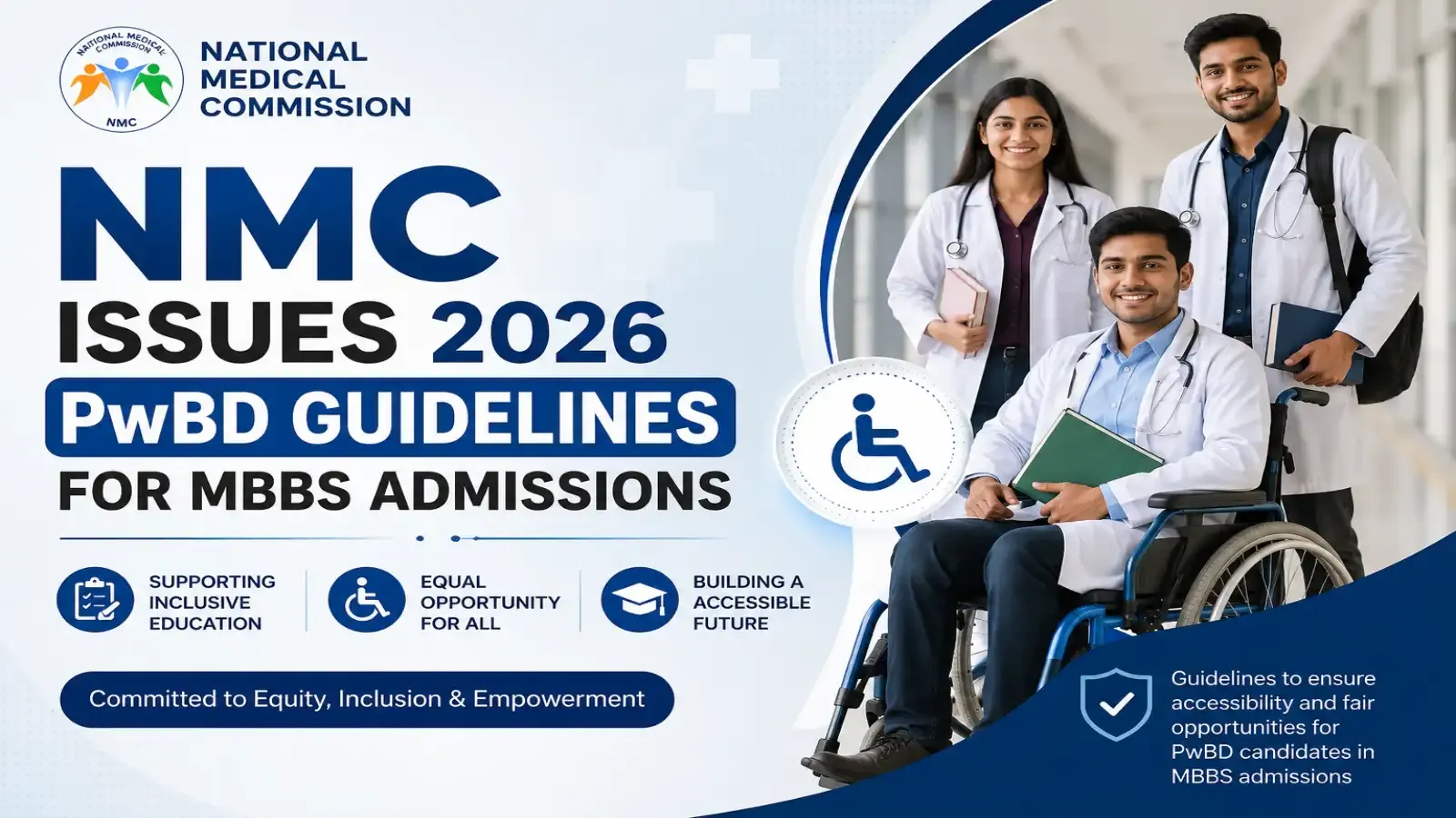 NMC Issues 2026 PwBD Guidelines for MBBS Admissions