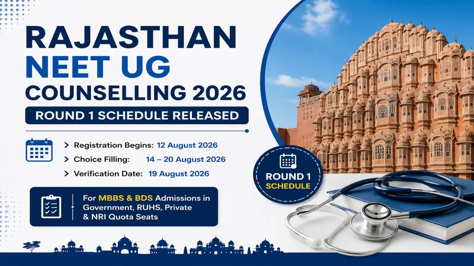 Rajasthan NEET UG Counselling 2026 Round 1 Schedule Released