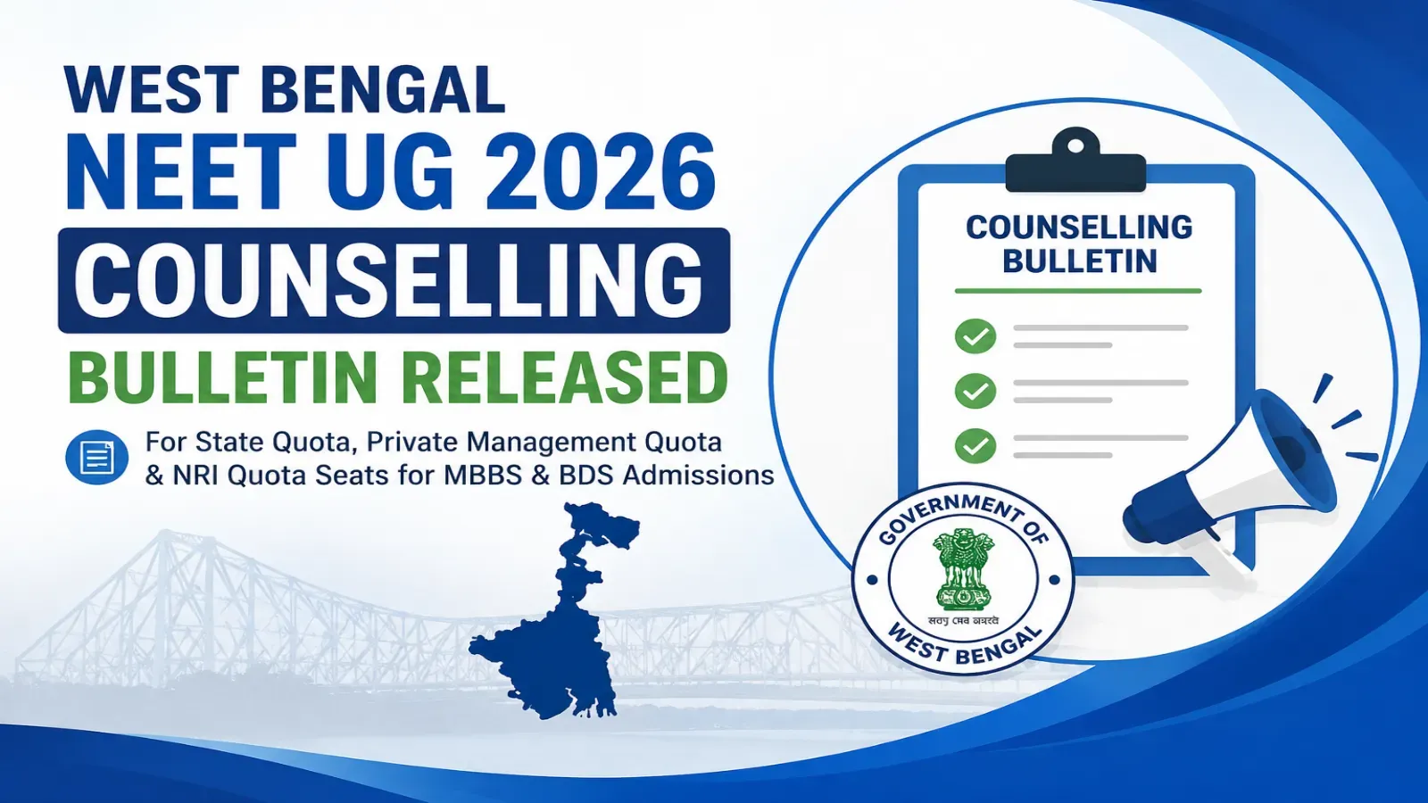 West Bengal NEET UG 2026 Counselling Bulletin Released