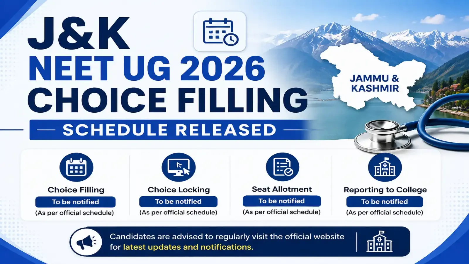J&K NEET UG 2026 Choice Filling Schedule Released