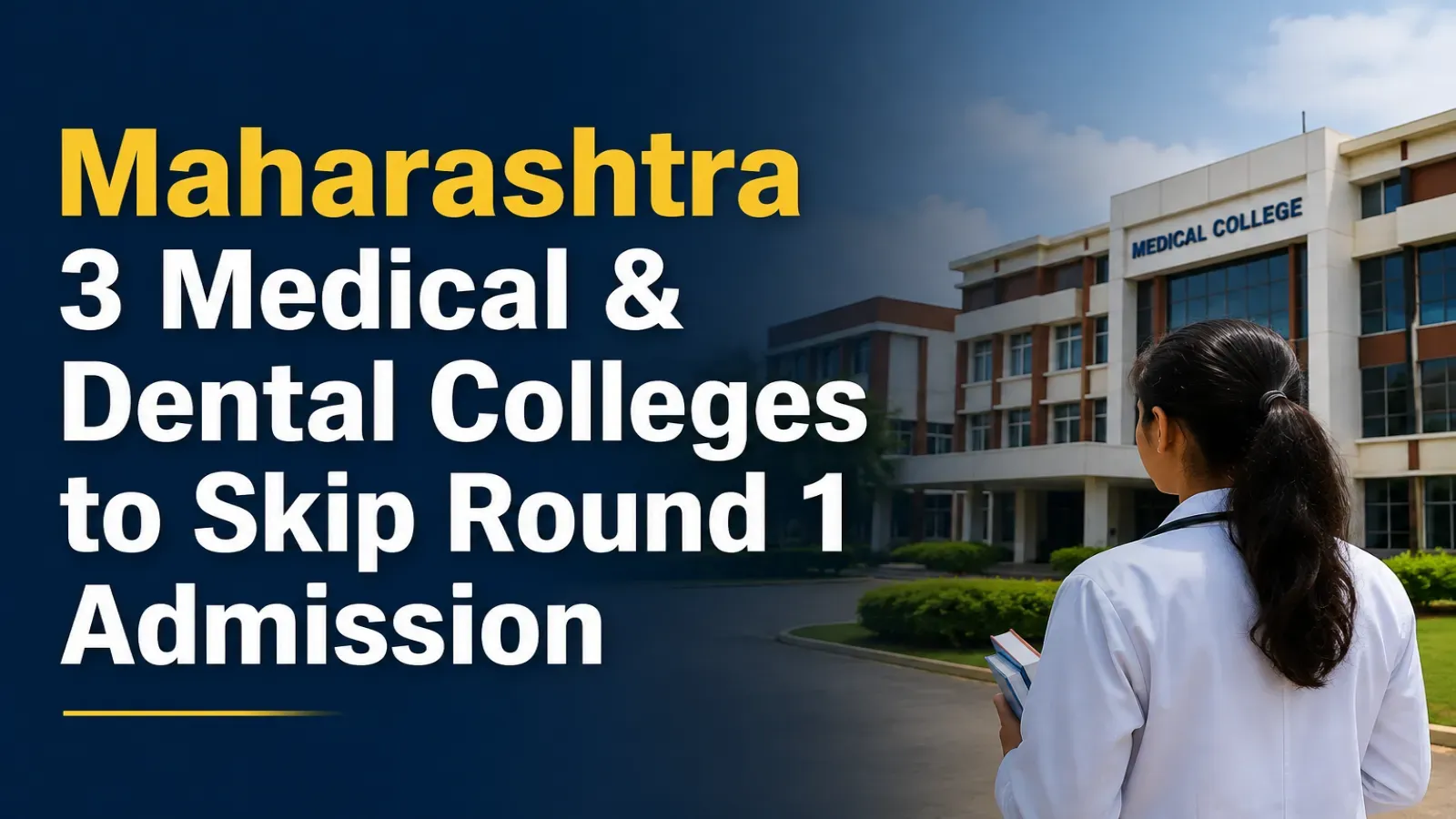Maharashtra Three Medical & Dental Colleges to Skip Round 1 Admission