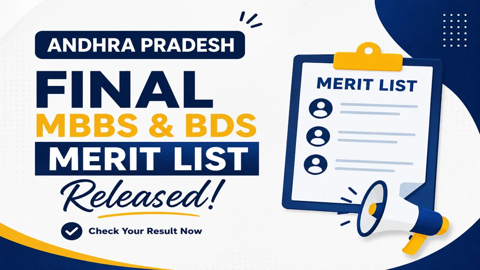 Andhra Pradesh Final MBBS & BDS Merit List Released