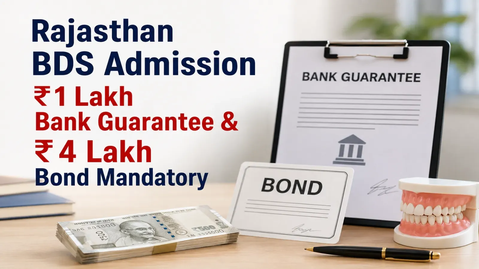Rajasthan BDS Admission ₹1 Lakh Bank Guarantee & ₹4 Lakh Bond Mandatory