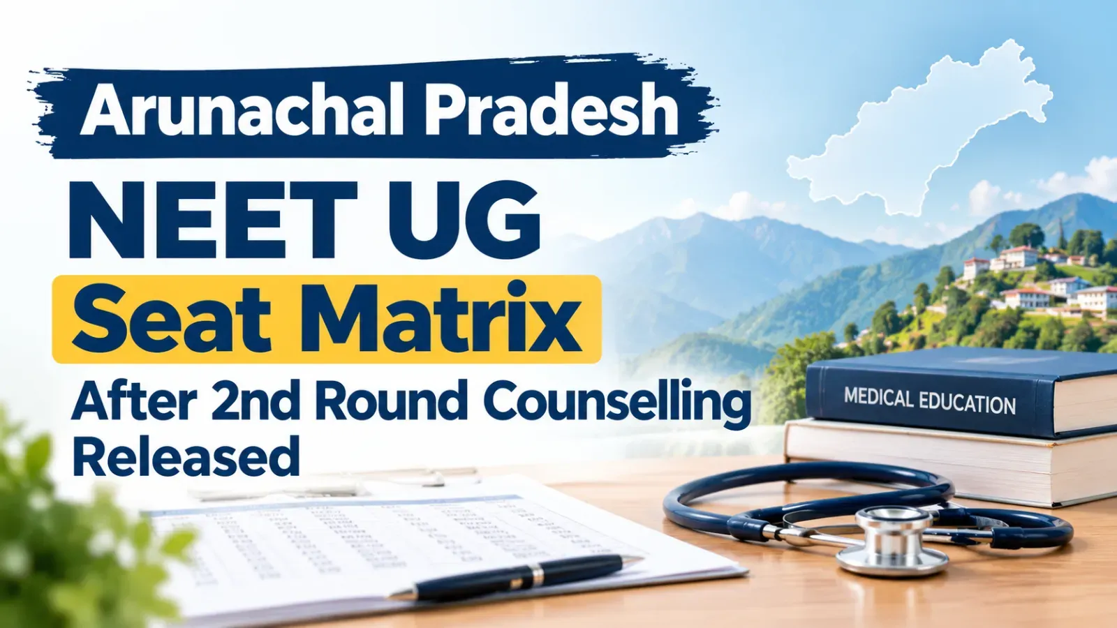 Arunachal Pradesh NEET UG Seat Matrix After 2nd Round Counselling Released