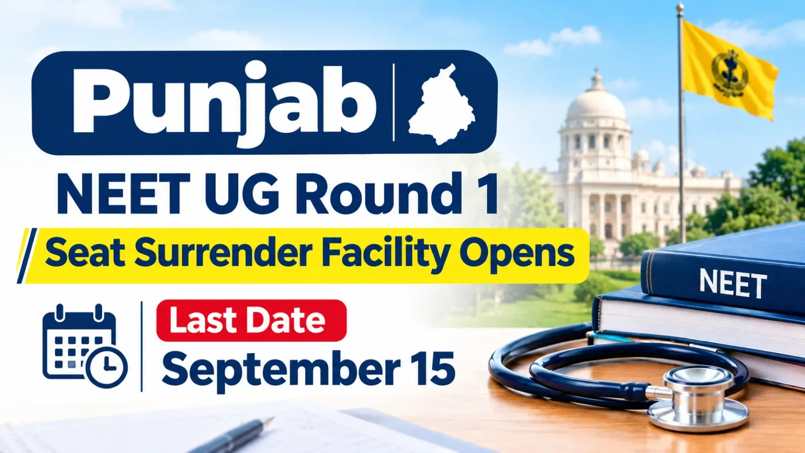Punjab NEET UG Round 1 Seat Surrender Facility Opens Last Date September 15