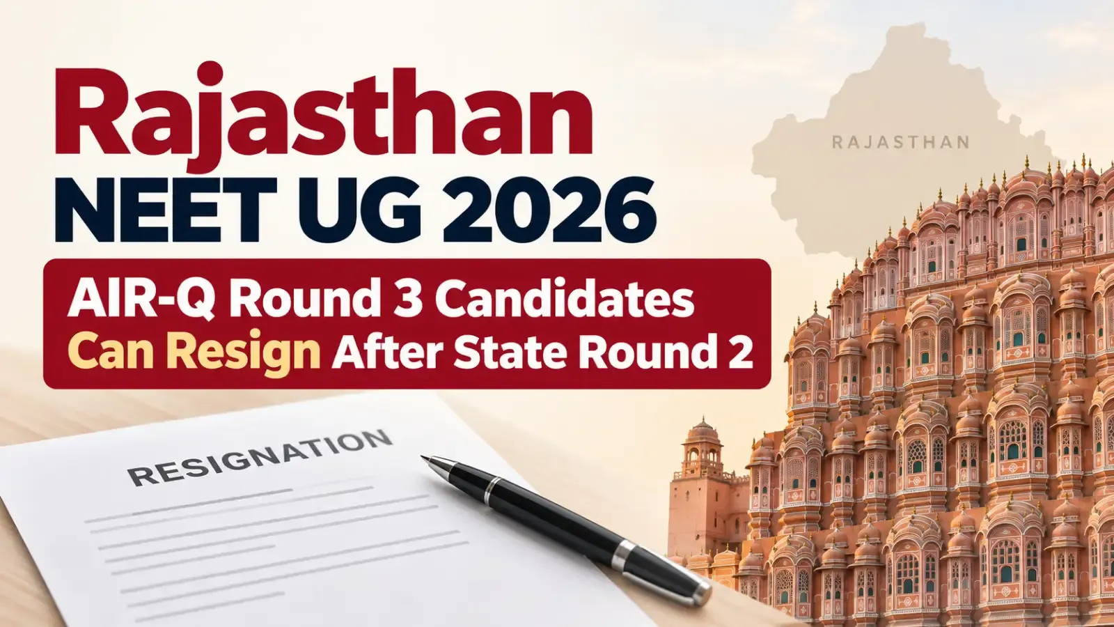 Rajasthan NEET UG 2026: AIR-Q Round 3 Seat Resignation Allowed After State Round 2