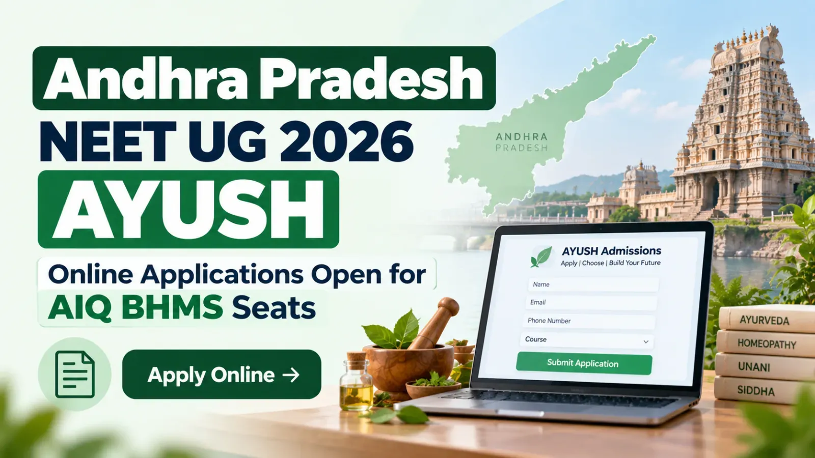 AP NEET UG AYUSH Online Applications Open for AIQ BHMS Seats
