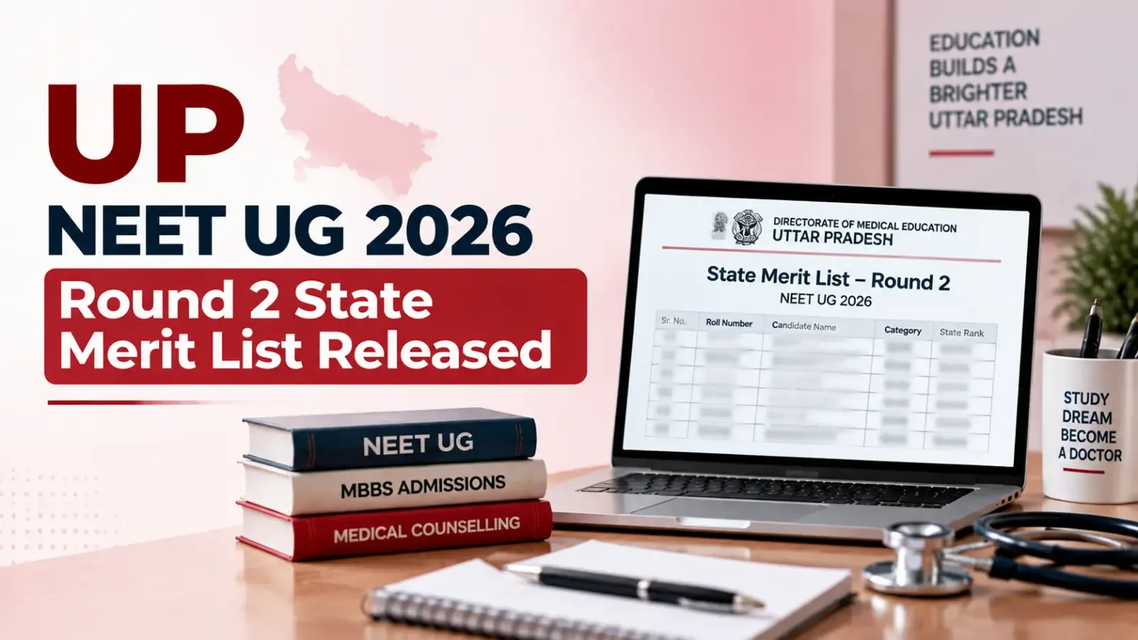 UP NEET UG 2026 Round 2 State Merit List Released. Candidates can check their merit status and stay updated.