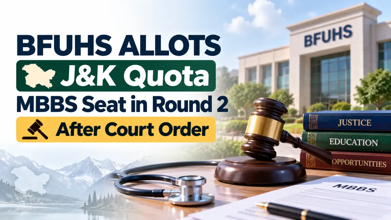 BFUHS has allotted a J&K quota MBBS seat in Round 2 following a court order. Candidates can check the latest allotment details and admission updates.