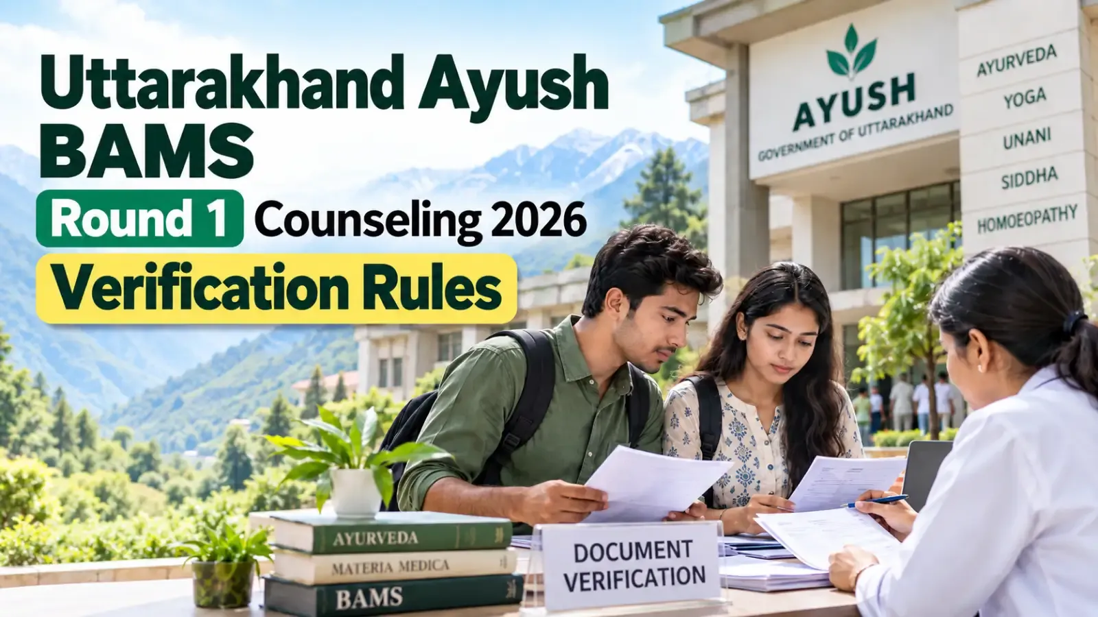 Uttarakhand AYUSH BAMS Round 1 Counselling 2026 Verification Rules have been released. Candidates can check the required documents and follow the prescribed verification guidelines for the admission process.