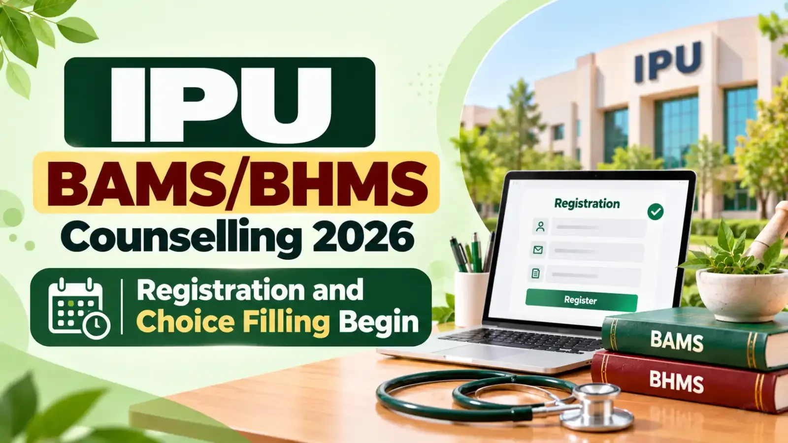 IPU BAMS/BHMS Counselling 2026: Registration and Choice Filling Begin - Eligible candidates can now complete registration and submit their choices through the official counselling portal.