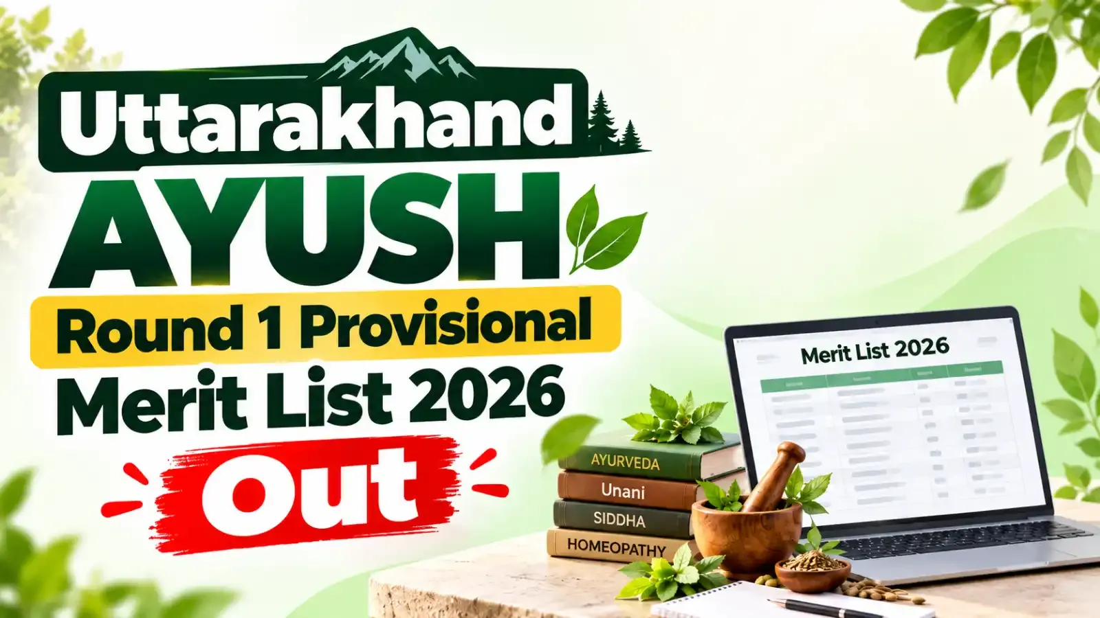 Uttarakhand AYUSH Round 1 Provisional Merit List 2026 is out, allowing candidates to check their merit status and details for the Round 1 counselling process.
