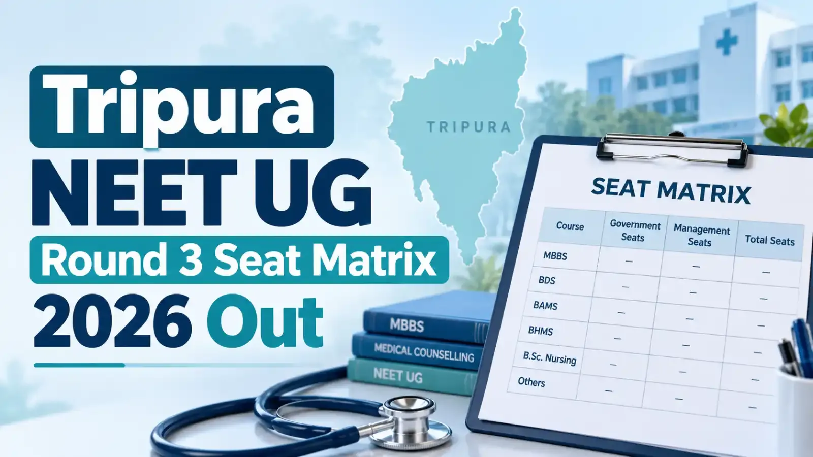 Tripura NEET UG Round 3 Seat Matrix 2026 Released! Candidates can now check the latest seat availability for Round 3 counselling.