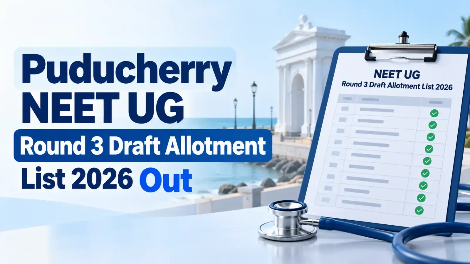 Puducherry NEET UG Round 3 Draft Allotment List 2026 has been released, and candidates can now check the draft allotment details for the counselling process.