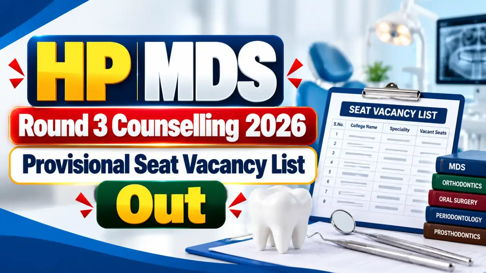 Candidates can now check the updated counselling dates, choice filling, seat allotment and college reporting schedule for MDS admissions in Himachal Pradesh.