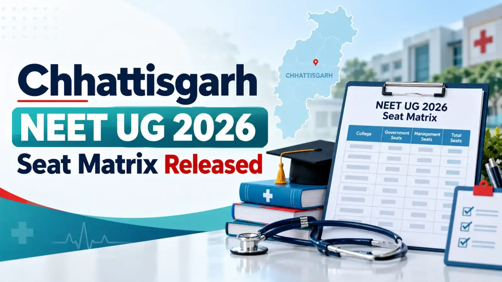 Chhattisgarh NEET UG 2026 seat matrix has been released, giving candidates a clear view of available MBBS and BDS seats for the upcoming counselling process.