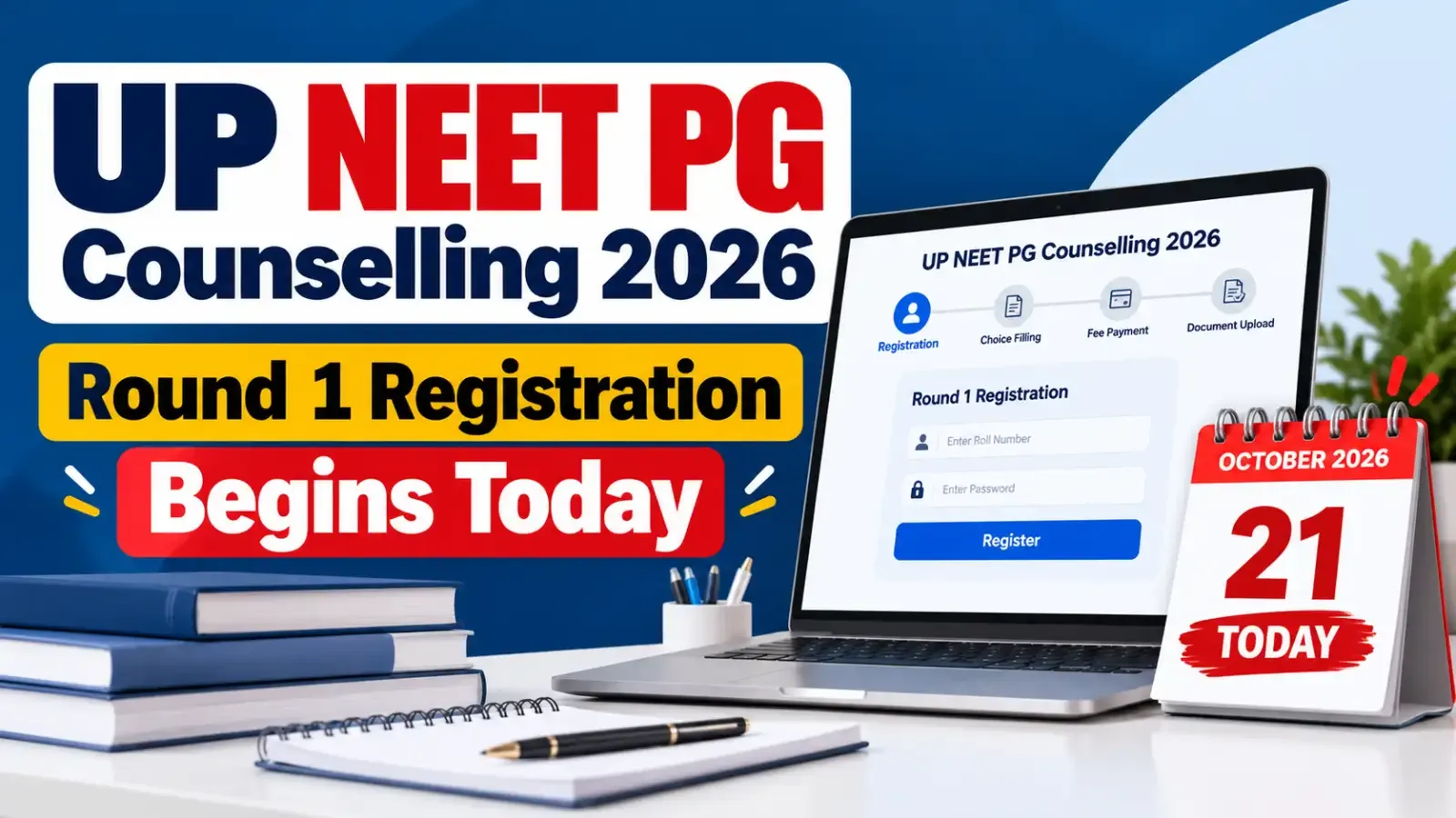 Eligible candidates can complete their online registration through the official website, upneet.gov.in, to participate in the counselling process.