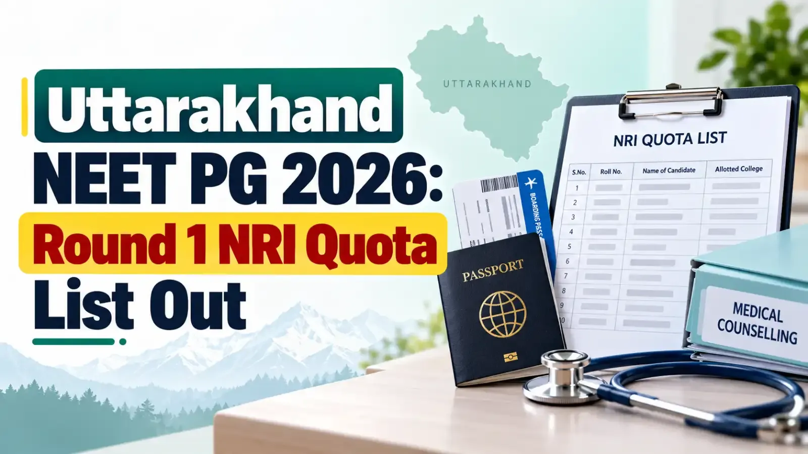 Uttarakhand NEET PG 2026 Round 1 NRI Quota List Out: Candidates can check the released list and verify their NRI quota eligibility details for MD/MS counselling admissions.