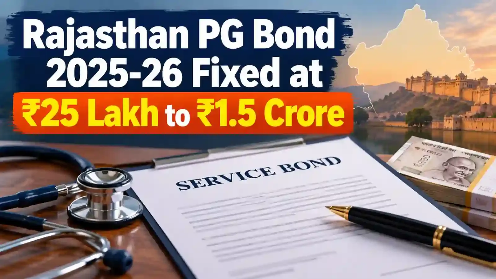 Rajasthan NEET PG 2025-26 Service Bond Amounts: ₹25 Lakh to ₹1.5 Crore