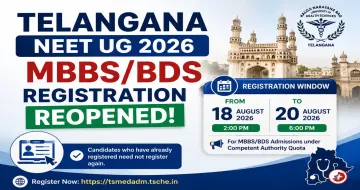 Telangana NEET UG 2026: KNRUHS Reopens MBBS/BDS Online Registration