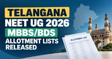 Telangana NEET UG 2026 Allotment Lists Released for Competent Authority and Management Quota