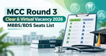 MCC Round 3 Clear & Virtual Vacancy 2026: MBBS/BDS Seats List
