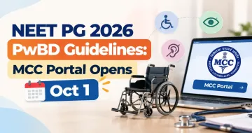 NEET PG 2026 PwBD Guidelines: MCC Portal Opens Oct 1